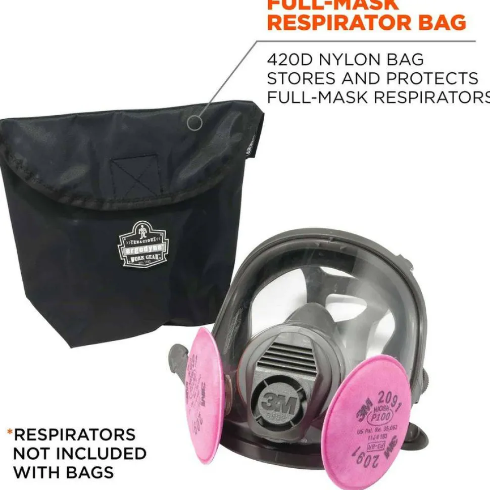 ergodyne Arsenal 5181 Large Full Mask Respirator Pack with Hook-and-Loop Closure, 11 x 4 x 12.5, Black