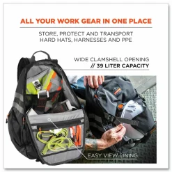 ergodyne Arsenal 5188 PPE Jobsite Backpack, 7 x 15 x 20, Black