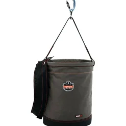 ergodyne Arsenal 5945T Extra-Large Swiveling Carabiner Canvas Hoist Bucket and Top, 150 lb, Gray