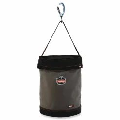 ergodyne Arsenal 5945T Extra-Large Swiveling Carabiner Canvas Hoist Bucket and Top, 150 lb, Gray