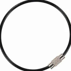 ergodyne Arsenal 5719 Wire Cable Key Ring, 1.88" dia, Iron, Black, 10/Pack