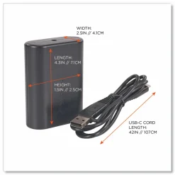 ergodyne N-Ferno 6495B Portable Battery Power Bank with USB-C Cord, 7.2 V
