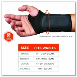 ergodyne ProFlex 4000 Single Strap Wrist Support, Medium, Fits Left-Hand, Black