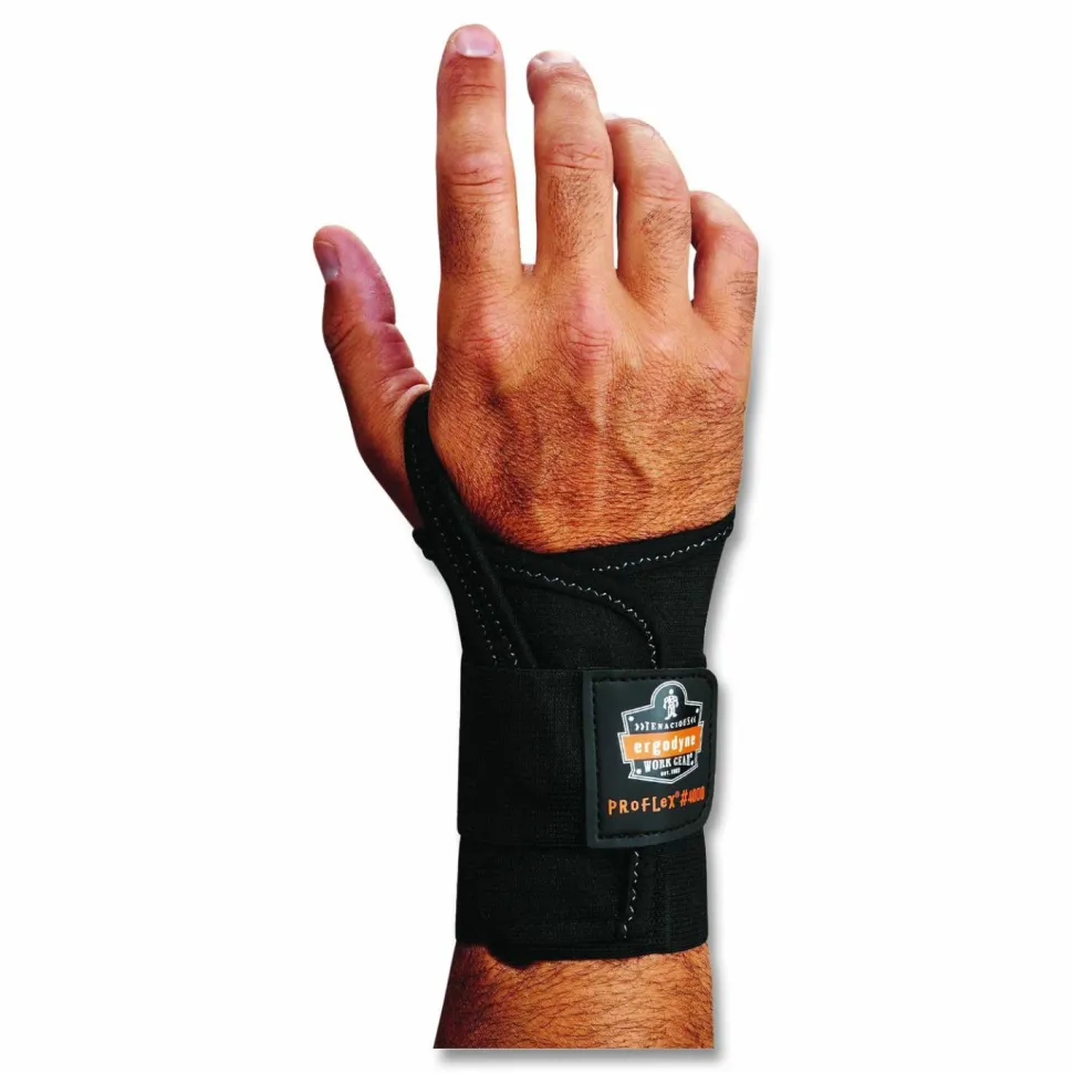ergodyne ProFlex 4000 Single Strap Wrist Support, Medium, Fits Left-Hand, Black