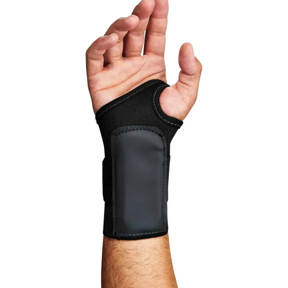 ergodyne ProFlex 4000 Single Strap Wrist Support, Medium, Fits Left-Hand, Black