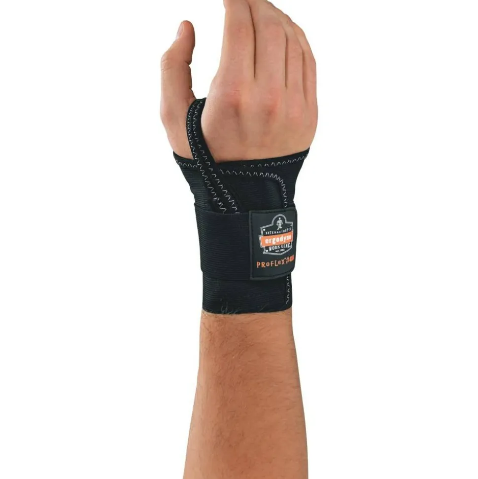 ergodyne ProFlex 4000 Single Strap Wrist Support, Medium, Fits Left-Hand, Black