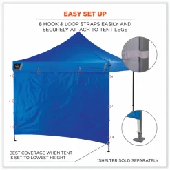 ergodyne Shax 6098 Pop-Up Tent Sidewall, Single Skin, 10 ft x 10 ft, Polyester, Blue