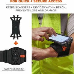 ergodyne Squids 5545 Arm and Wrist Scanner Mount, Small, 7 x 8.5 x 1.5, Elastic, Black