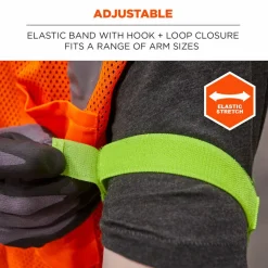 ergodyne Squids 3386 Arm Band ID/Badge Holder, Vertical, Lime, 3.75 x 4.25 Holder, 2.5 x 4 Insert, 10/Pack