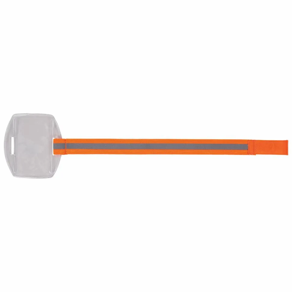 ergodyne Squids 3386 Arm Band ID/Badge Holder, Vertical, Hi-Vis Orange, 3.75 x 4.25 Holder, 2.5 x 4 Insert, 10/Pack