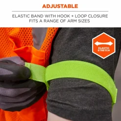 ergodyne Squids 3386 Arm Band ID/Badge Holder, Vertical, Hi-Vis Lime, 3.75 x 4.25 Holder, 2.5 x 4 Insert, 10/Pack