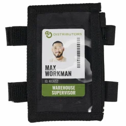 ergodyne Squids 3387 Dual Band Arm ID/Badge Holder with Zipper, Vertical, Black, 3.75 x 5.75 for 2.75 x 4.75 Insert