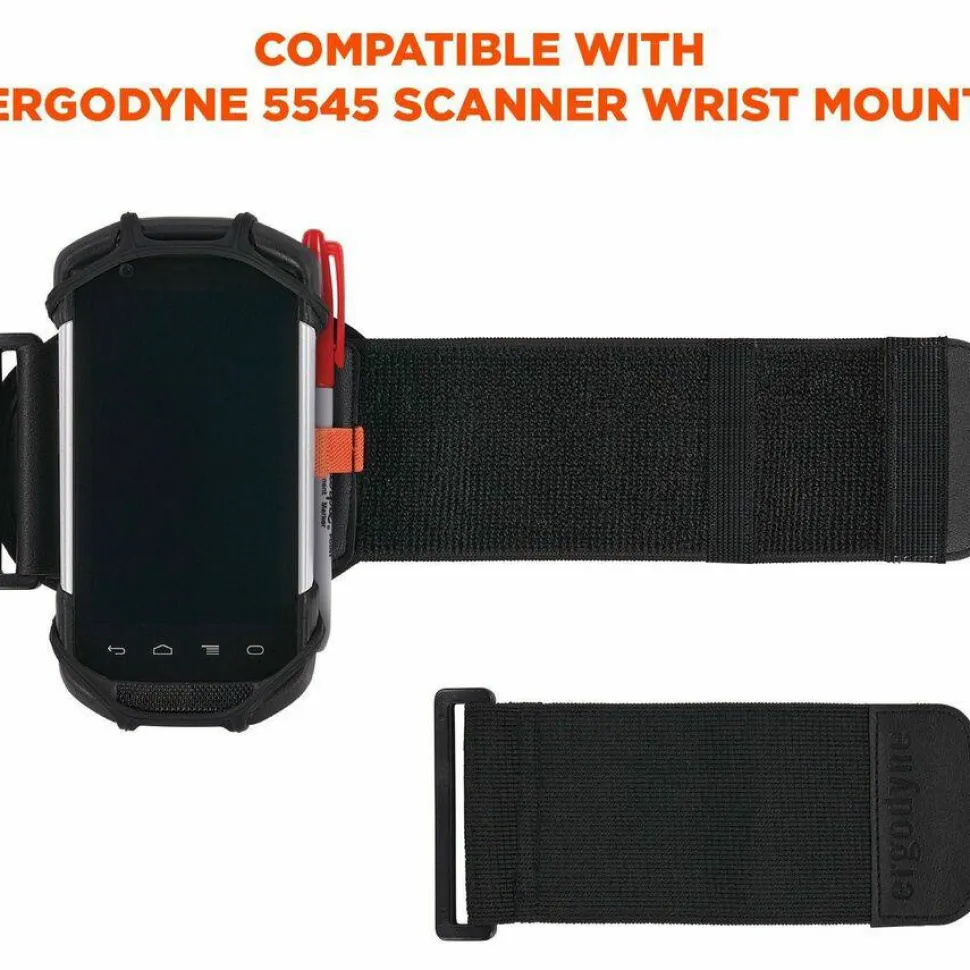 ergodyne Squids 5546 Scanner Wrist Mount Extender Strap, 4 x 5 x 0.5, Elastic, Black