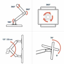 Ergotron Desk Mount for Monitor - Polished Aluminum - Adjustable - 2 Display(s) Supported - 40