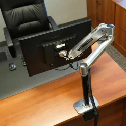 Ergotron Mounting Arm for Flat Panel Display - Polished Aluminum - Adjustable - 46" Screen Support - 30 lb Load Capacity - 45384026