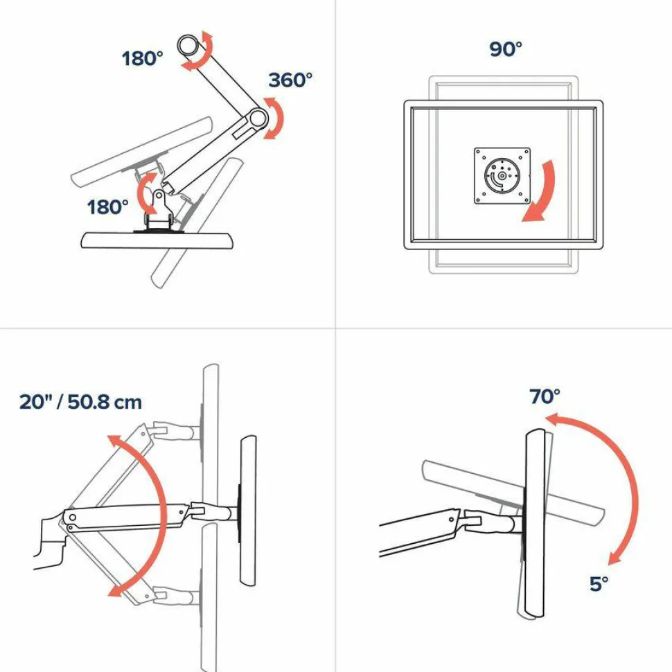 Ergotron Mounting Arm for Flat Panel Display - Polished Aluminum - Adjustable - 46" Screen Support - 30 lb Load Capacity - 45384026