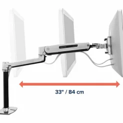 Ergotron Mounting Arm for Flat Panel Display - Polished Aluminum - Adjustable - 46