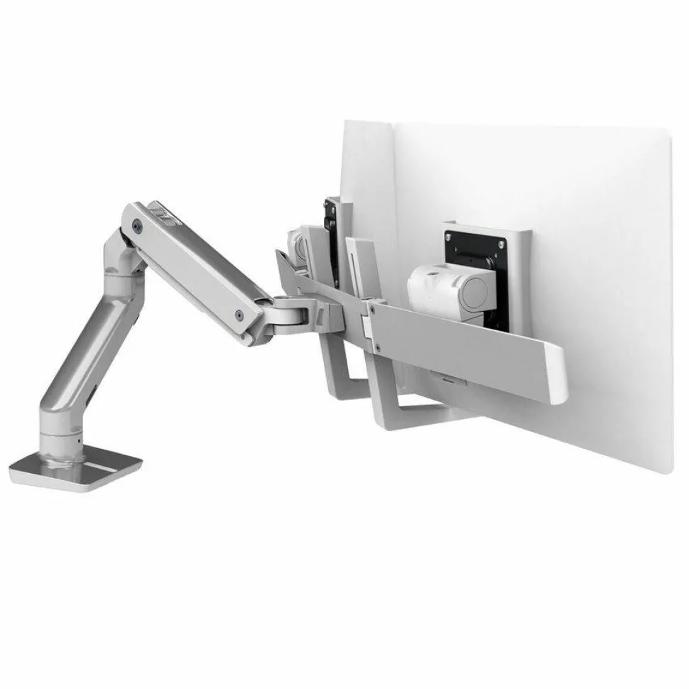 Ergotron Mounting Arm for Monitor, Display Screen, LCD Display - Polished Aluminum - Landscape/Portrait