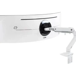 Ergotron Mounting Arm for Monitor, Curved Screen Display - White - Landscape/Portrait
