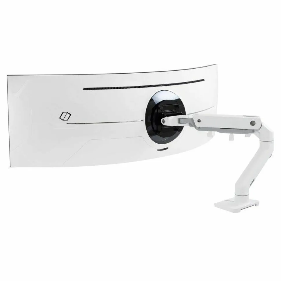 Ergotron Mounting Arm for Monitor, Curved Screen Display - White - Landscape/Portrait