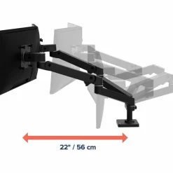 Ergotron Mounting Arm for Monitor, Display, LCD Display - Black