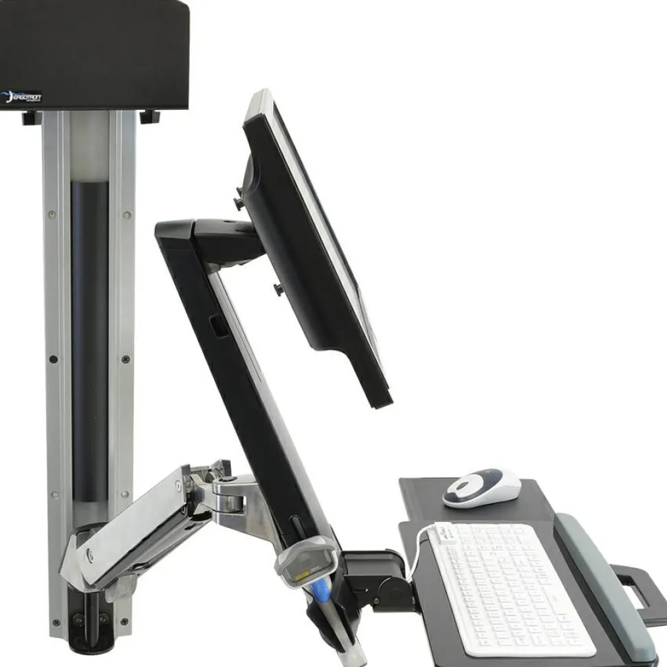 Ergotron StyleView 45-273-026 Multi Component Mount for Flat Panel Display, Keyboard, CPU - Polished Aluminum
