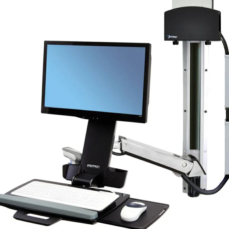 Ergotron StyleView 45-273-026 Multi Component Mount for Flat Panel Display, Keyboard, CPU - Polished Aluminum