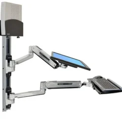 Ergotron Wall Mount Track for CPU, Flat Panel Display, Keyboard, Mouse - Black