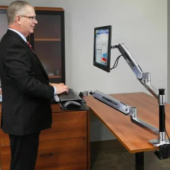 Ergotron WorkFit-LX Mounting Arm for Monitor, Display Screen, Keyboard - Polished Aluminum