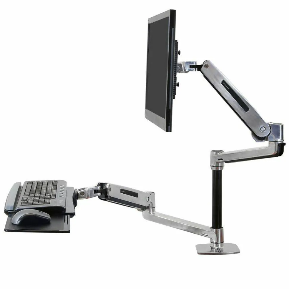 Ergotron WorkFit-LX Mounting Arm for Monitor, Display Screen, Keyboard - Polished Aluminum