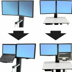 Ergotron WorkFit Mounting Tray for LCD Display, Notebook, Workstation - Black