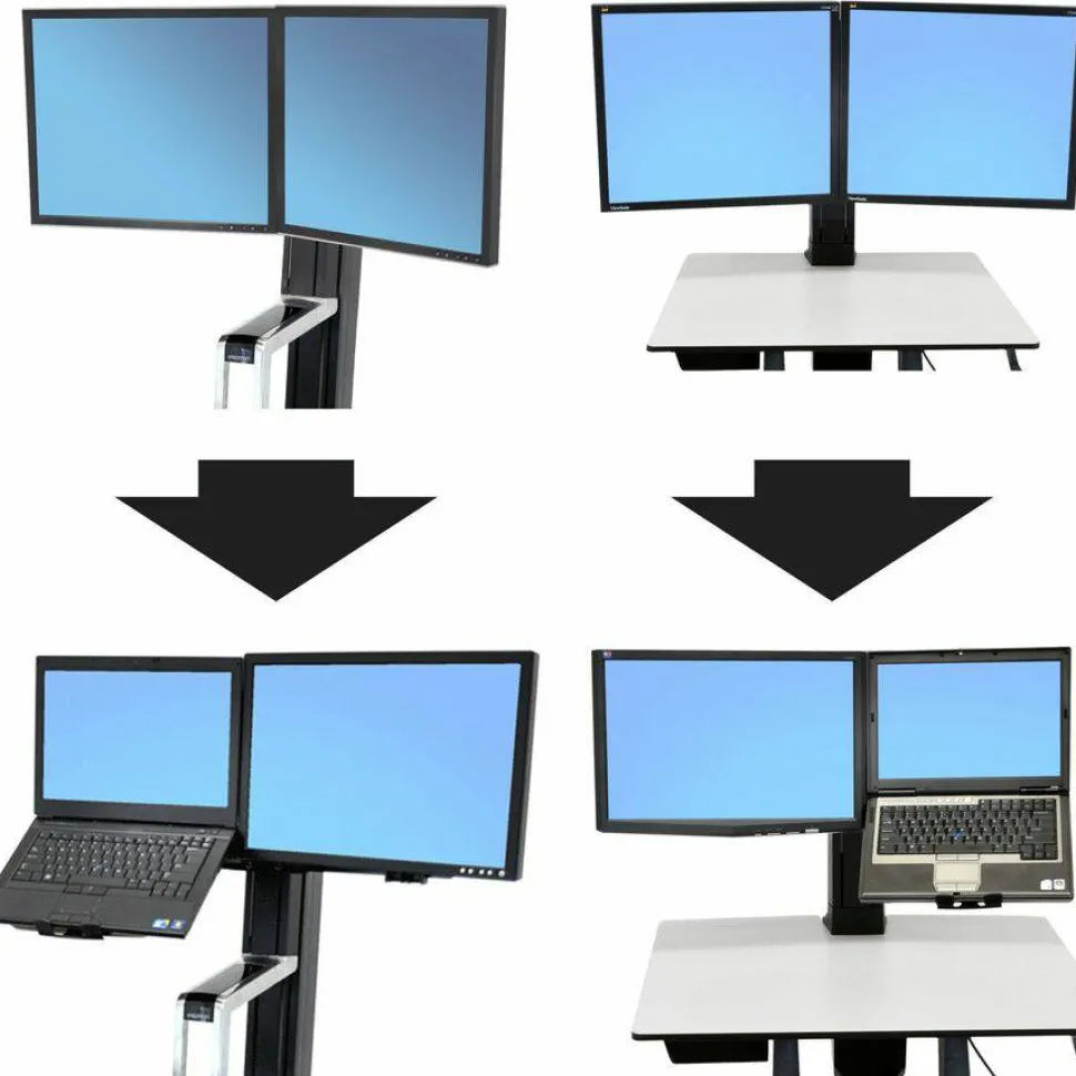 Ergotron WorkFit Mounting Tray for LCD Display, Notebook, Workstation - Black