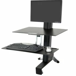 Ergotron WorkFit-S Desk Mount for Monitor, Display, Keyboard, Mouse - Black - Landscape/Portrait