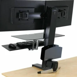 Ergotron WorkFit-S Desk Mount for Monitor, LCD Display, Computer - Black
