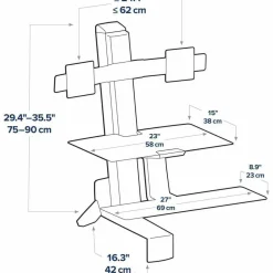 Ergotron WorkFit-S Desk Mount for Monitor, LCD Display, Computer - Black