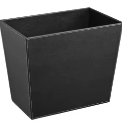 Erwyn Products Cordoba Wastebaskets, 16-Quart, Black, Case Of 6 Wastebaskets