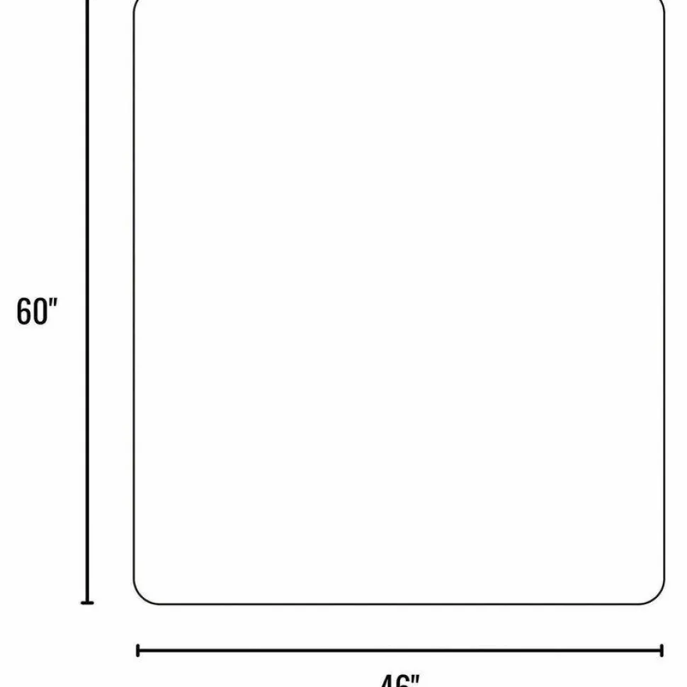 ES Robbins EverLife All Day Support Chair Mat for Medium Pile Carpeted Floors, Rectangular, Crystal Edges, 46" x 60", Clear
