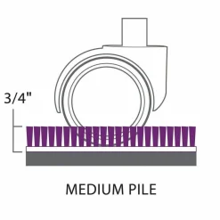 ES Robbins Everlife Medium-pile Chairmats with Lip - Carpeted Floor - 53