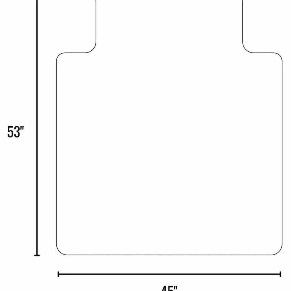 ES Robbins Everlife Medium-pile Chairmats with Lip - Carpeted Floor - 53" Length x 45" Width - Rectangle - Vinyl - Clear