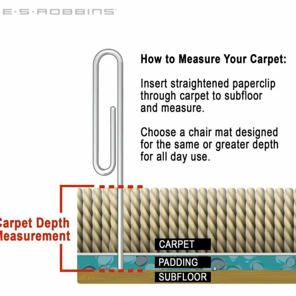 ES Robbins Everlife Medium-pile Chairmats with Lip - Carpeted Floor - 53" Length x 45" Width - Rectangle - Vinyl - Clear