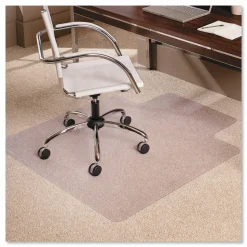 ES Robbins EverLife Moderate Use Chair Mat for Low Pile Carpeted Floors, Rectangular with Lip, Crystal Edges, 45
