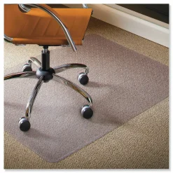 ES Robbins Natural Origins Biobased Chair Mat for Low Pile Carpeted Floors, Rectangular, Straight Edges, 46" x 60", Clear