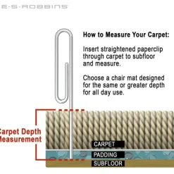 ES Robbins Natural Origins Biobased Chair Mat for Low Pile Carpeted Floors, Rectangular, Straight Edges, 46