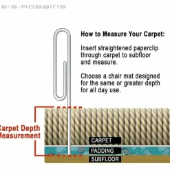 ES Robbins Task Series AnchorBar Carpet Chair Mat, Rectangular, 46"W x 60"D, Clear