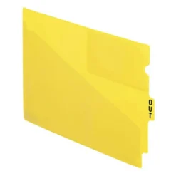 Esselte Recycled Colored Vinyl Out Guides - 1 Printed Tab(s) - Message - OUT - 12.8" Dividerx 9.50" Divider - Yellow Vinyl Divider - 50 / Box