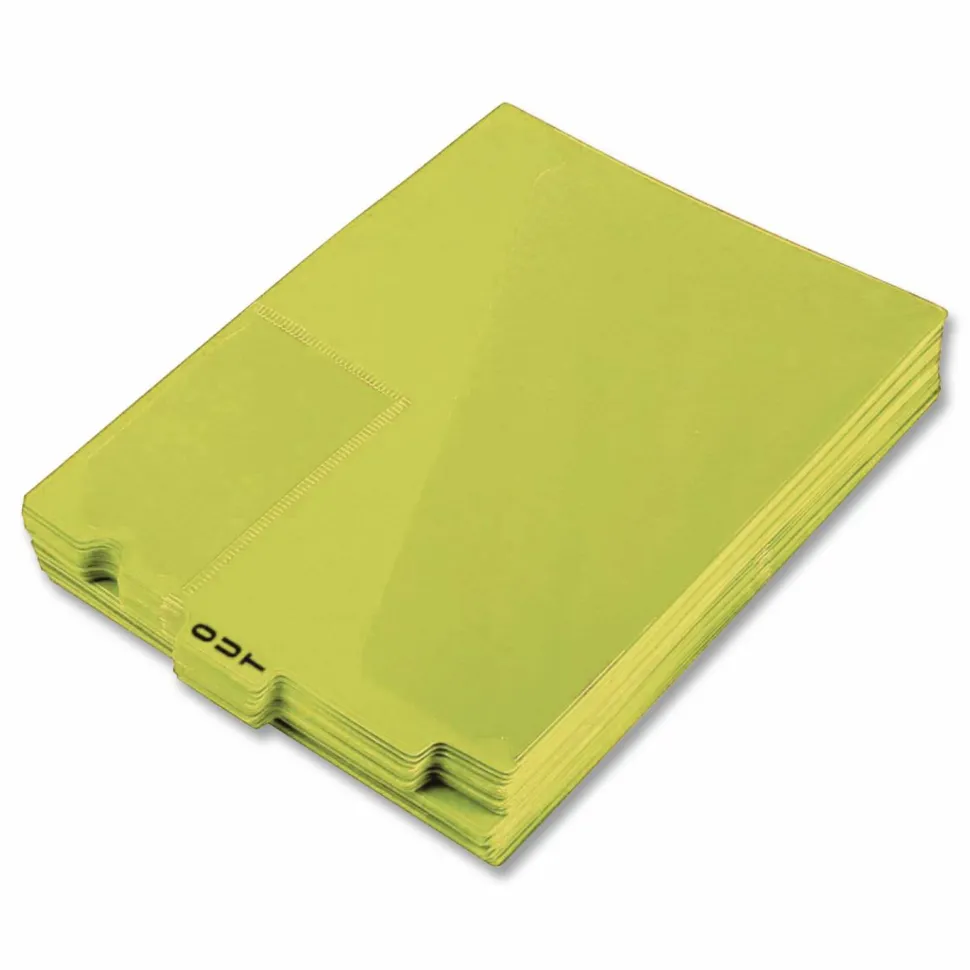 Esselte Recycled Colored Vinyl Out Guides - 1 Printed Tab(s) - Message - OUT - 12.8" Dividerx 9.50" Divider - Yellow Vinyl Divider - 50 / Box