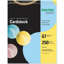 Exact Vellum Bristol Card Stock, Blue, Letter (8.5" x 11"), 67 Lb, Pack Of 250