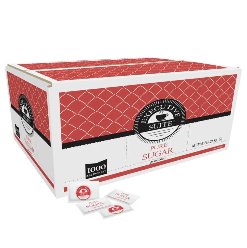 Executive Suite Pure Sugar, 0.1 Oz, Box Of 1,000 Packets