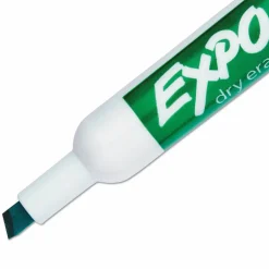 EXPO Low-Odor Dry-Erase Marker, Broad Chisel Tip, Green, Dozen
