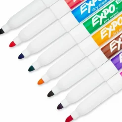 EXPO Low-Odor Dry-Erase Marker, Fine Bullet Tip, Assorted Colors, 8/Set